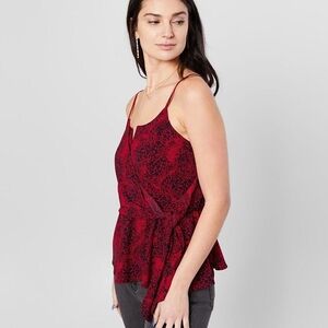 Animal Print V-Wire Peplum Tank Top